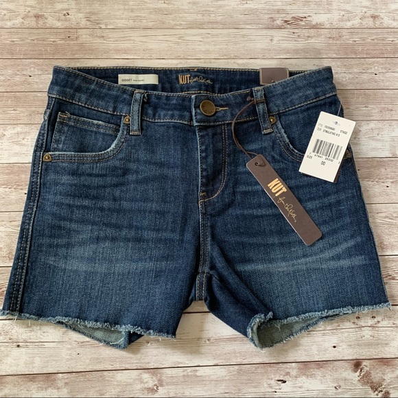 Kut From the Kloth Gidget Fray Denim Jean Shorts - Picture 3 of 11